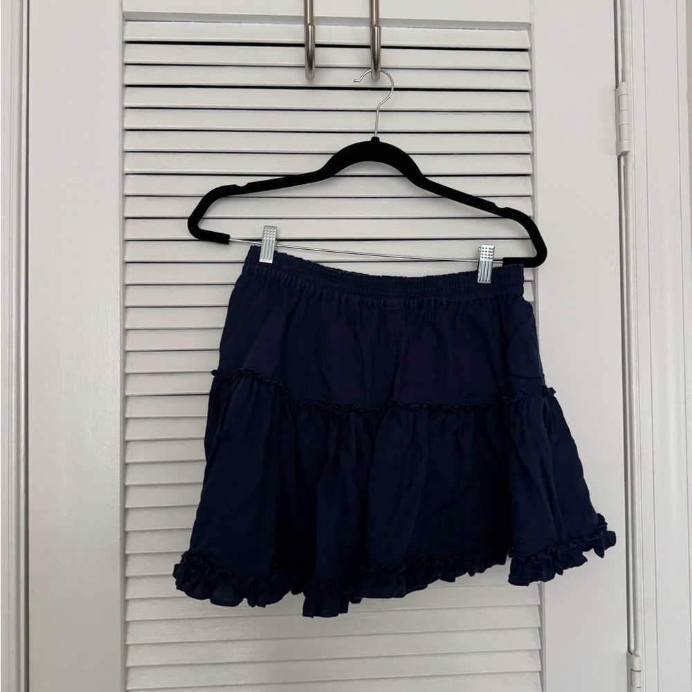 Hill House Navy Blue Ruffle Skirt